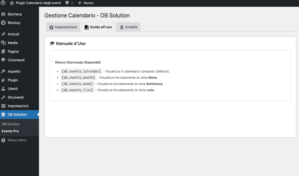 Calendario Eventi per WordPress