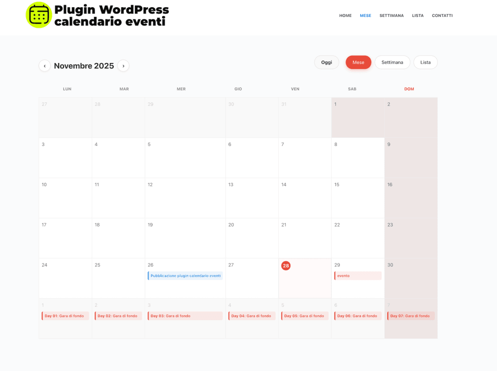 Calendario Eventi per WordPress